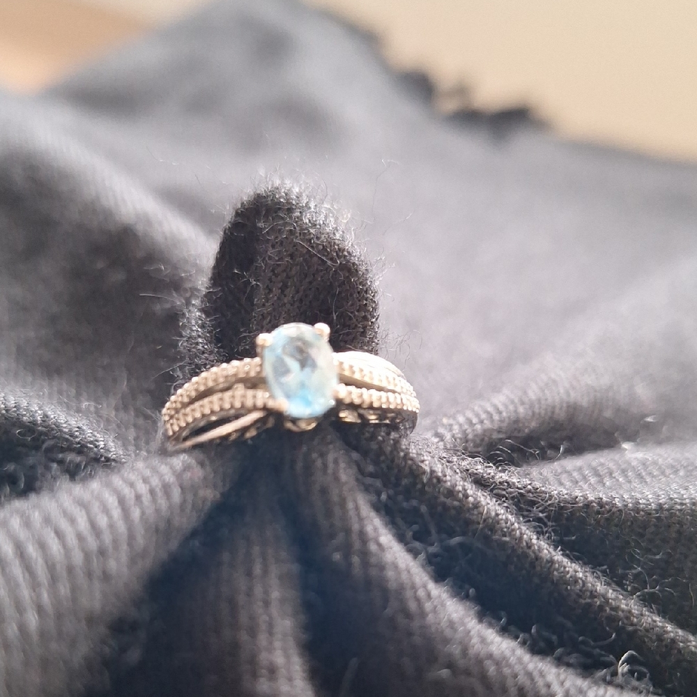 Silver Ring with Blue Gemstone